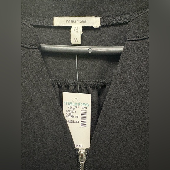 Maurices Black and White Sheath Midi Dress V-neck Sleeveless - Picture 3 of 4